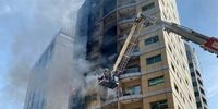 آتش سوزی گسترده در یک ساختمان مسکونی 