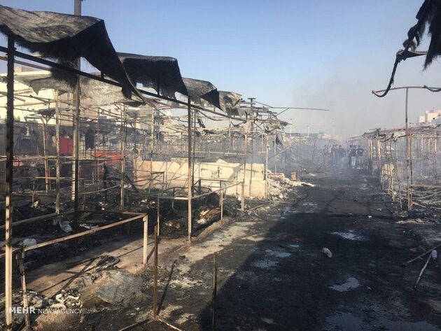 آتش‌سوزی در بازارچه دست‌فروشان کرج