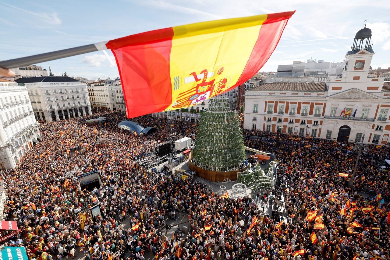 تظاهرات گسترده مردم اسپانیا در خیابان‌های مادرید 