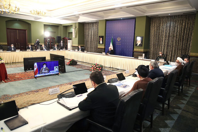 تصاویر حضور ویدئوکنفرانسی رهبری در جلسه ستاد ملی مبارزه با کرونا