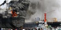 تصاویر| انفجار و آتش‌سوزی نفتکش در اندونزی