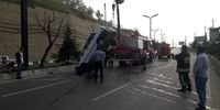 واژگونی عجیب یک پراید در میدان مادر تهران+عکس