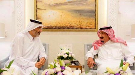 دیدار میانجی قطری با ملک سلمان
