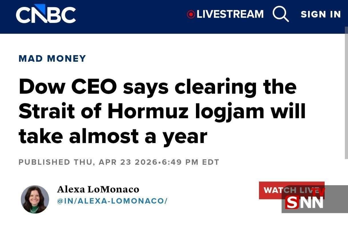 سی‌‌ان‌‌بی‌سی: رفع انسداد تنگهٔ هرمز تقریباً یک سال زمان می‌برد