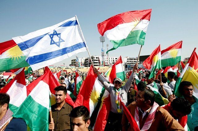 اهتزاز پرچم اسرائیل در میتینگ های همه پرسی استقلال کردستان عراق + عکس